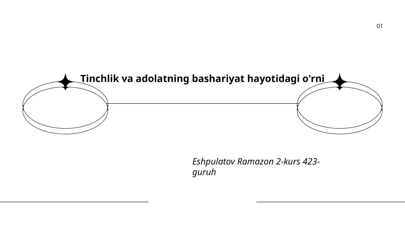 Tinchlik va adolatning bashariyat hayotidagi o'rni