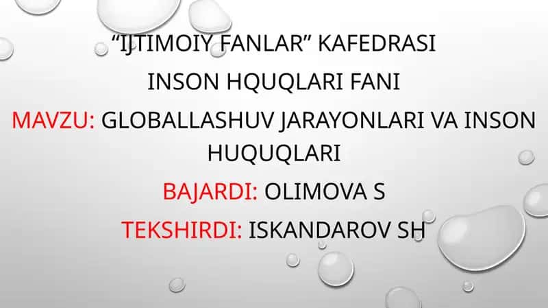 INSON HUQUQLARI FANI