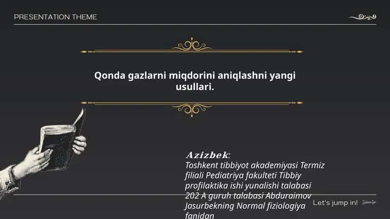 Qonda gazlarni miqdorini aniqlashni yangi usullari