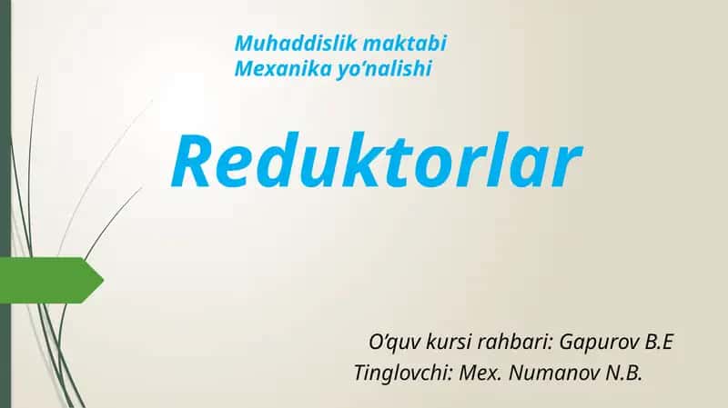 Reduktorlar