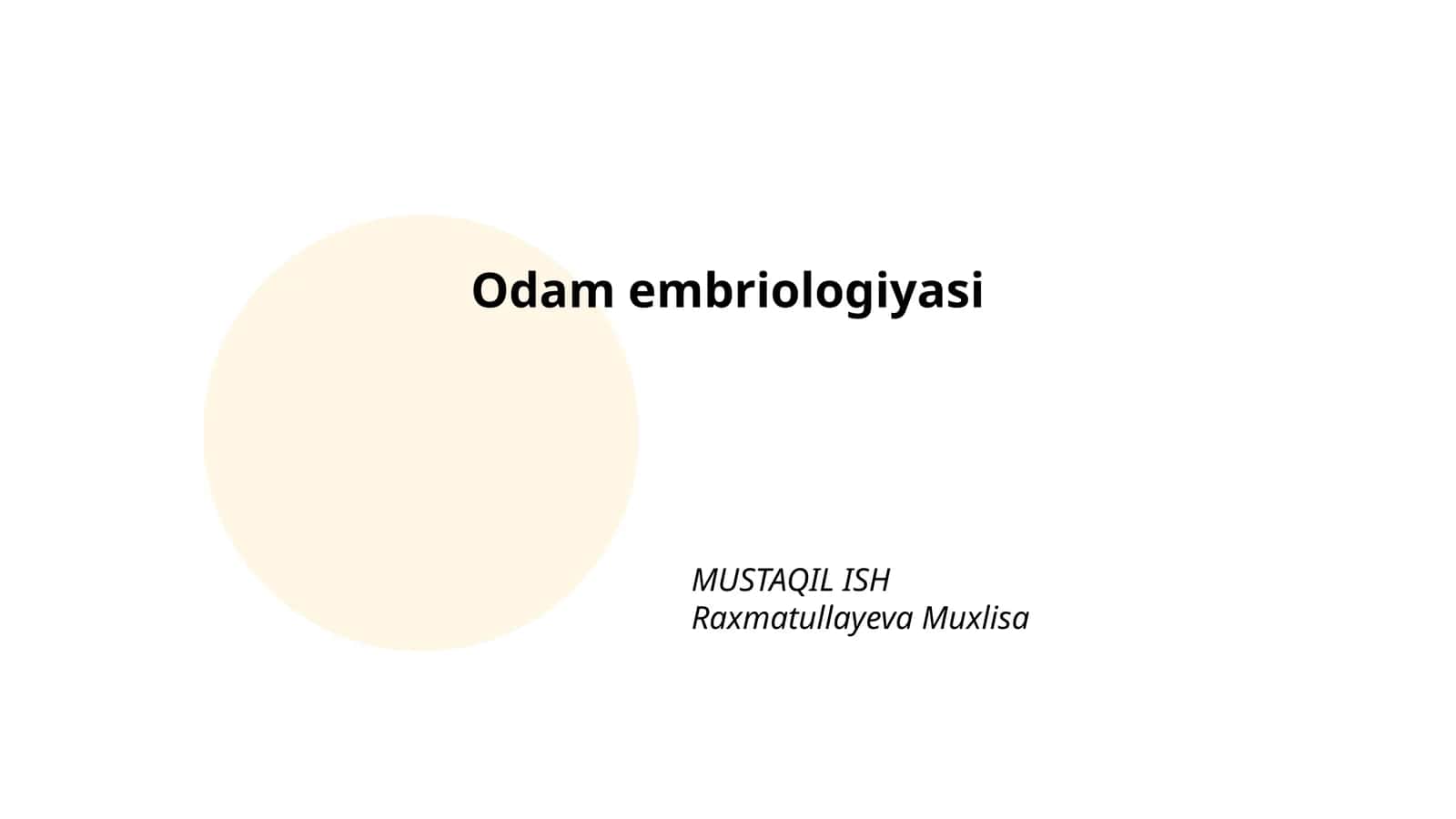 Odam embriologiyasi