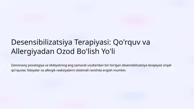 Desensibilizatsiya Terapiyasi