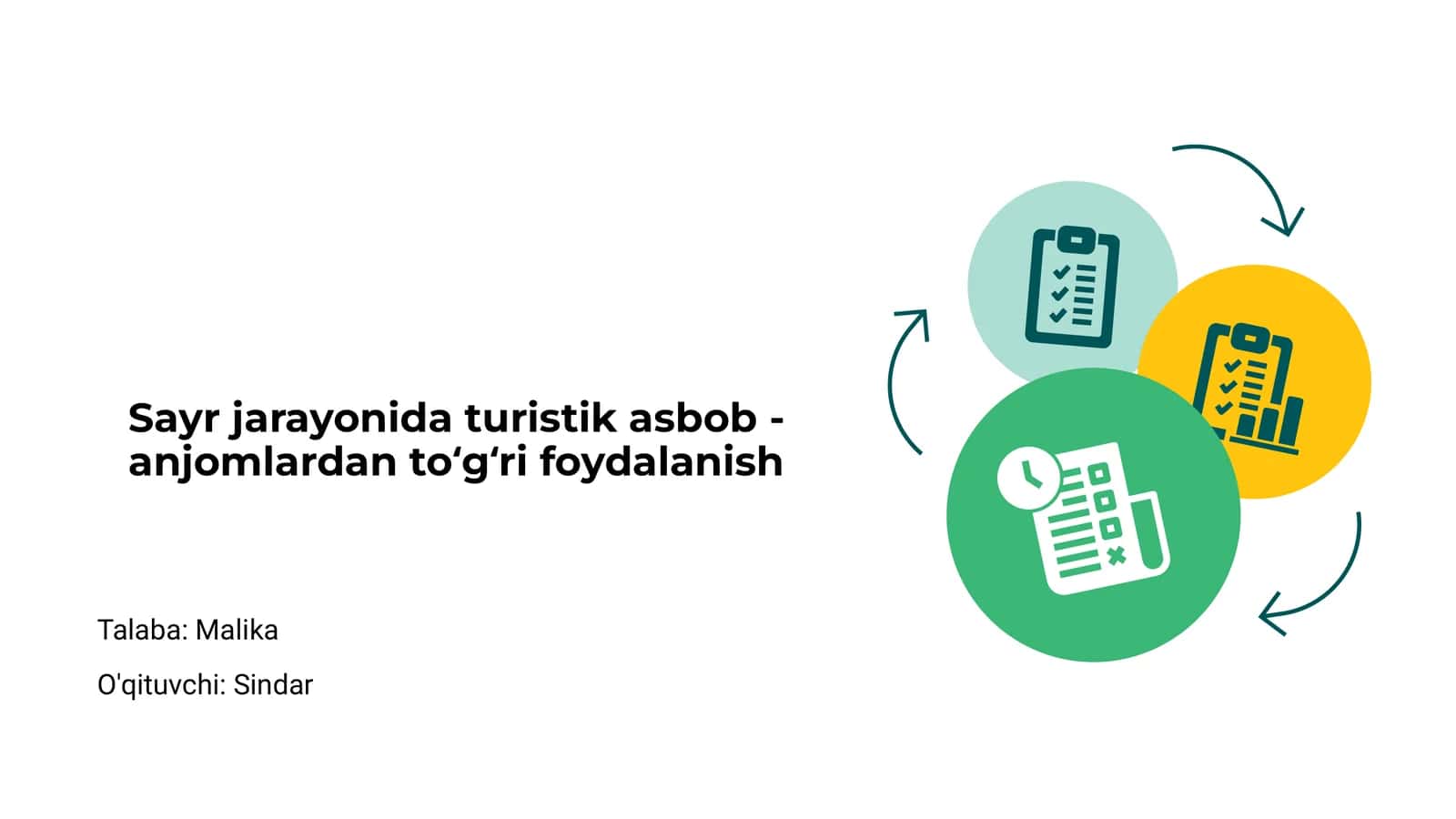 Sayr jarayonida turistik asbob - anjomlardan to‘g‘ri foydalanish