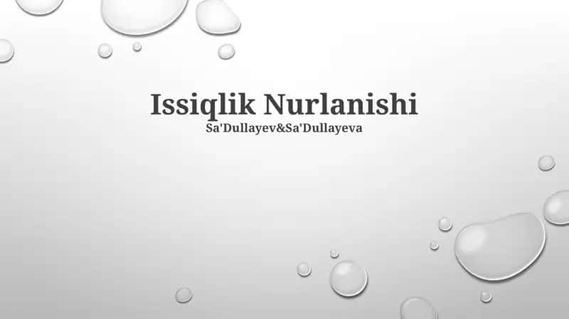 Issiqlik Nurlanishi