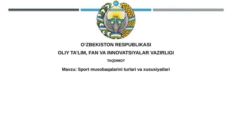 Sport musobaqalarining turlari va tasnifi