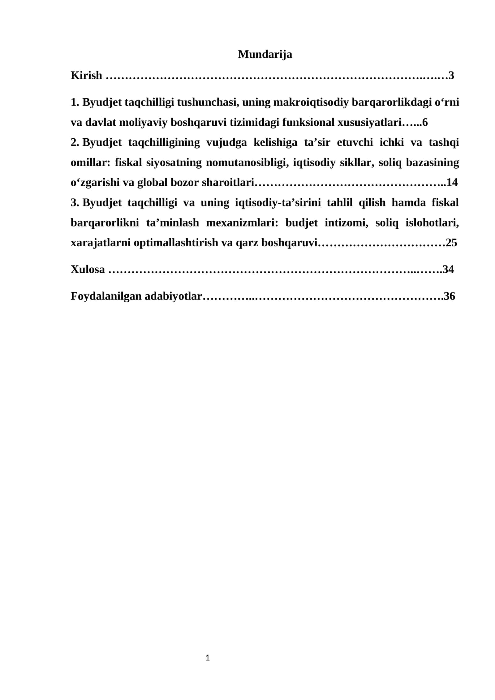Kurs ishi mavzusining dolzarbligi