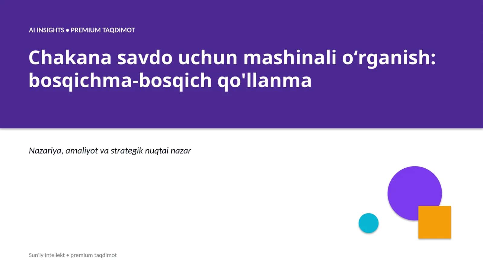 Chakana savdo uchun mashinali o'rganish: bosqichma-bosqich qo'llanma