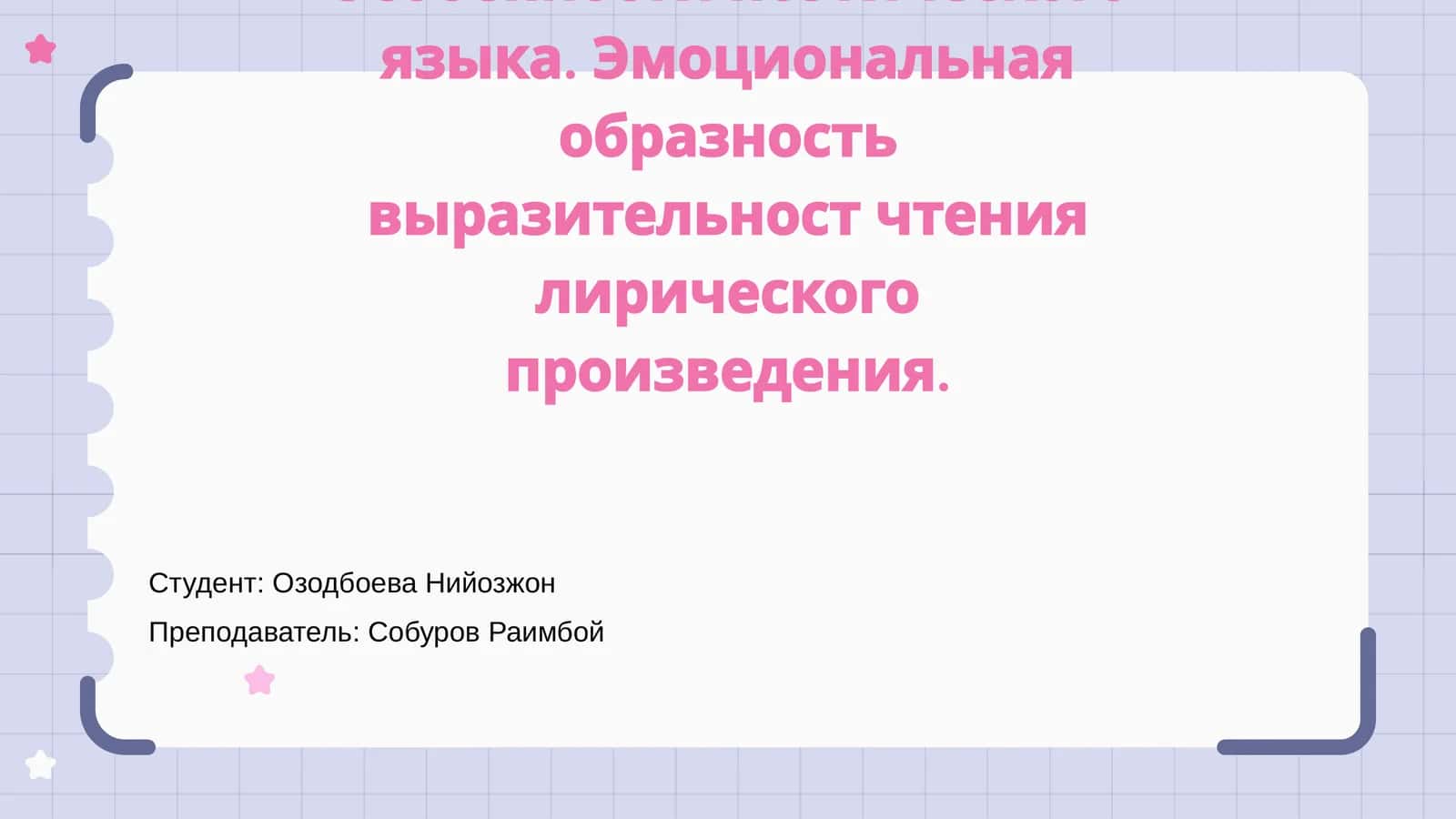 Особенности поэтического языка