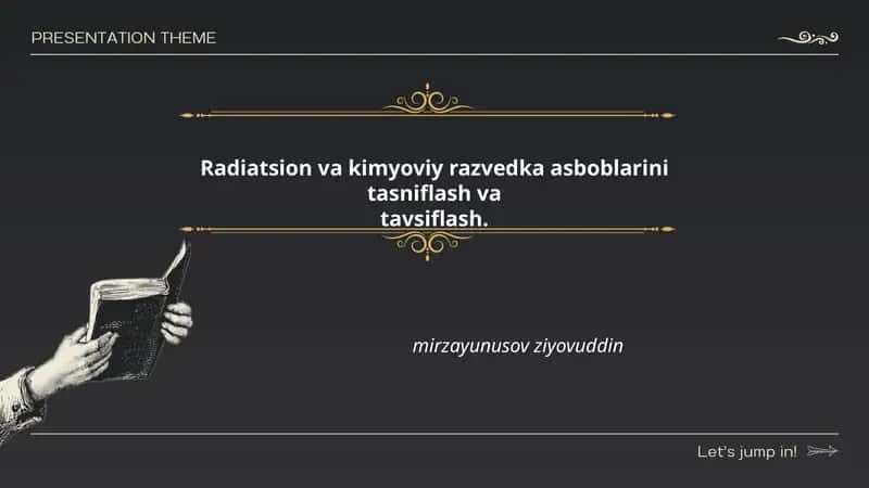 Radiatsion va kimyoviy razvedka asboblarini tasniflash va tavsiflash