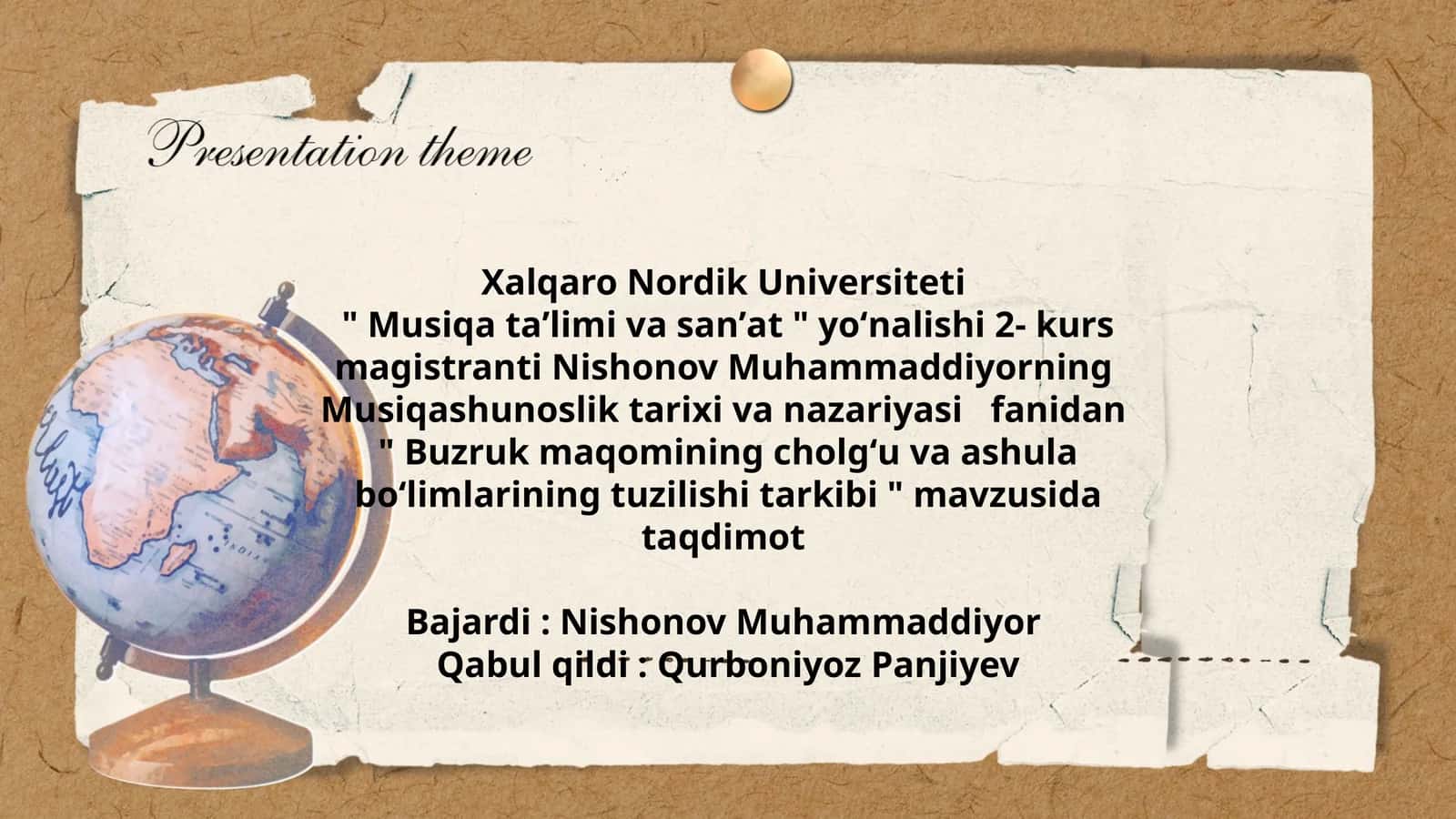 Buzruk maqomining cholgʻu va ashula boʻlimlarining tuzilishi tarkibi