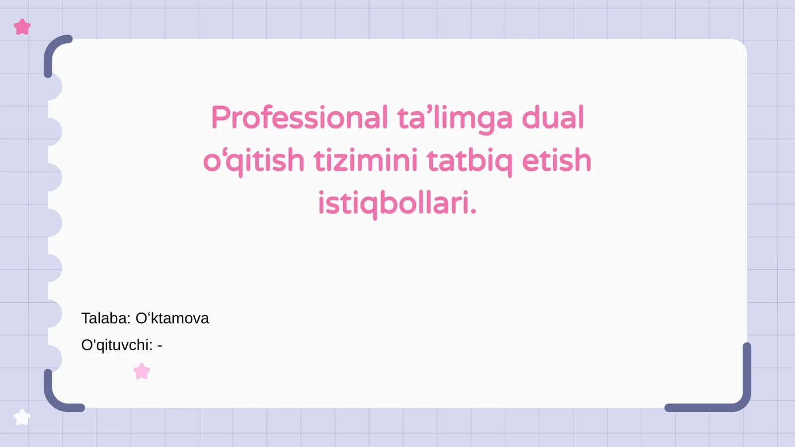 Dual ta’lim tizimini joriy etish
