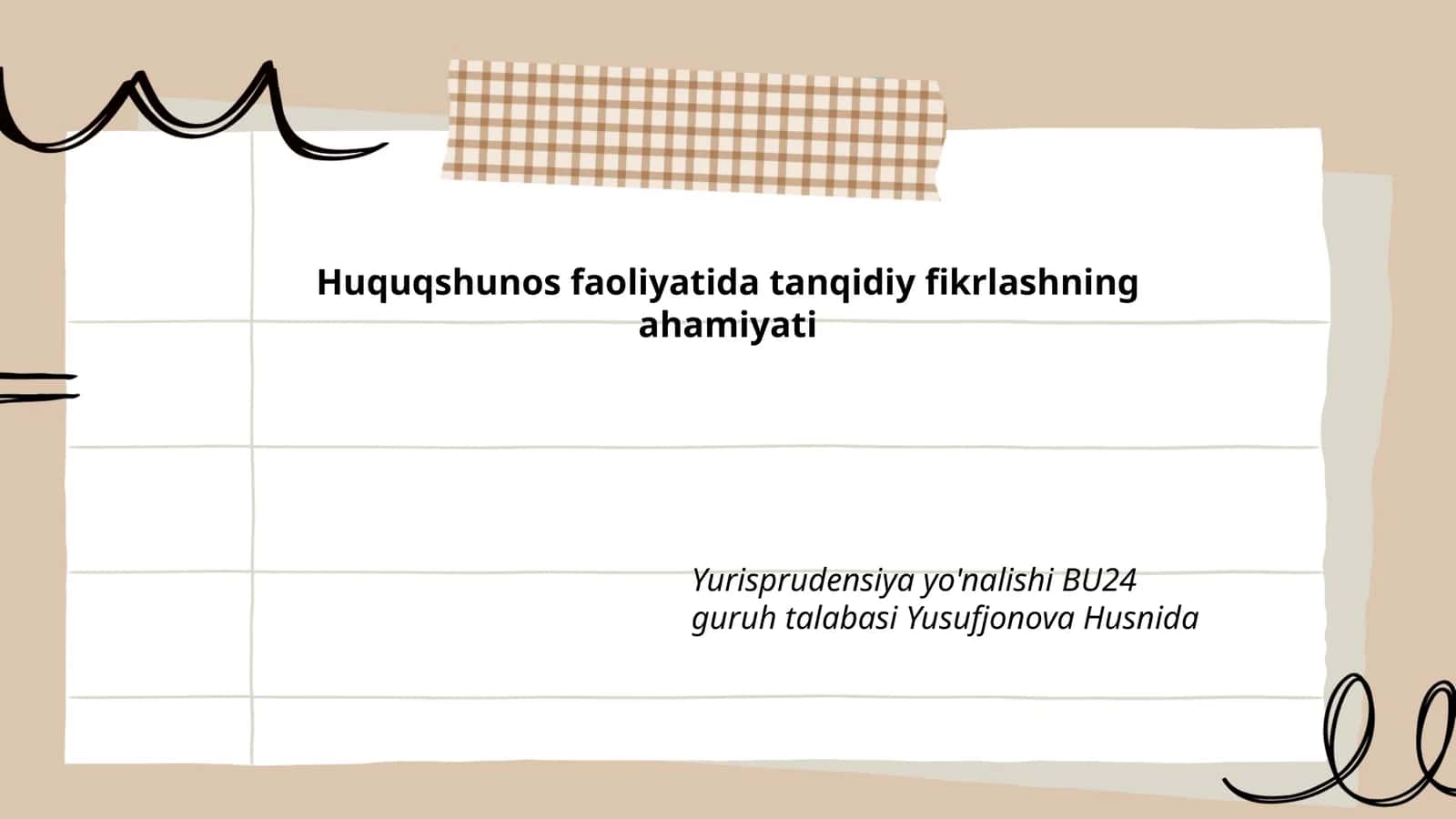Huquqshunos faoliyatida tanqidiy fikrlashning ahamiyati