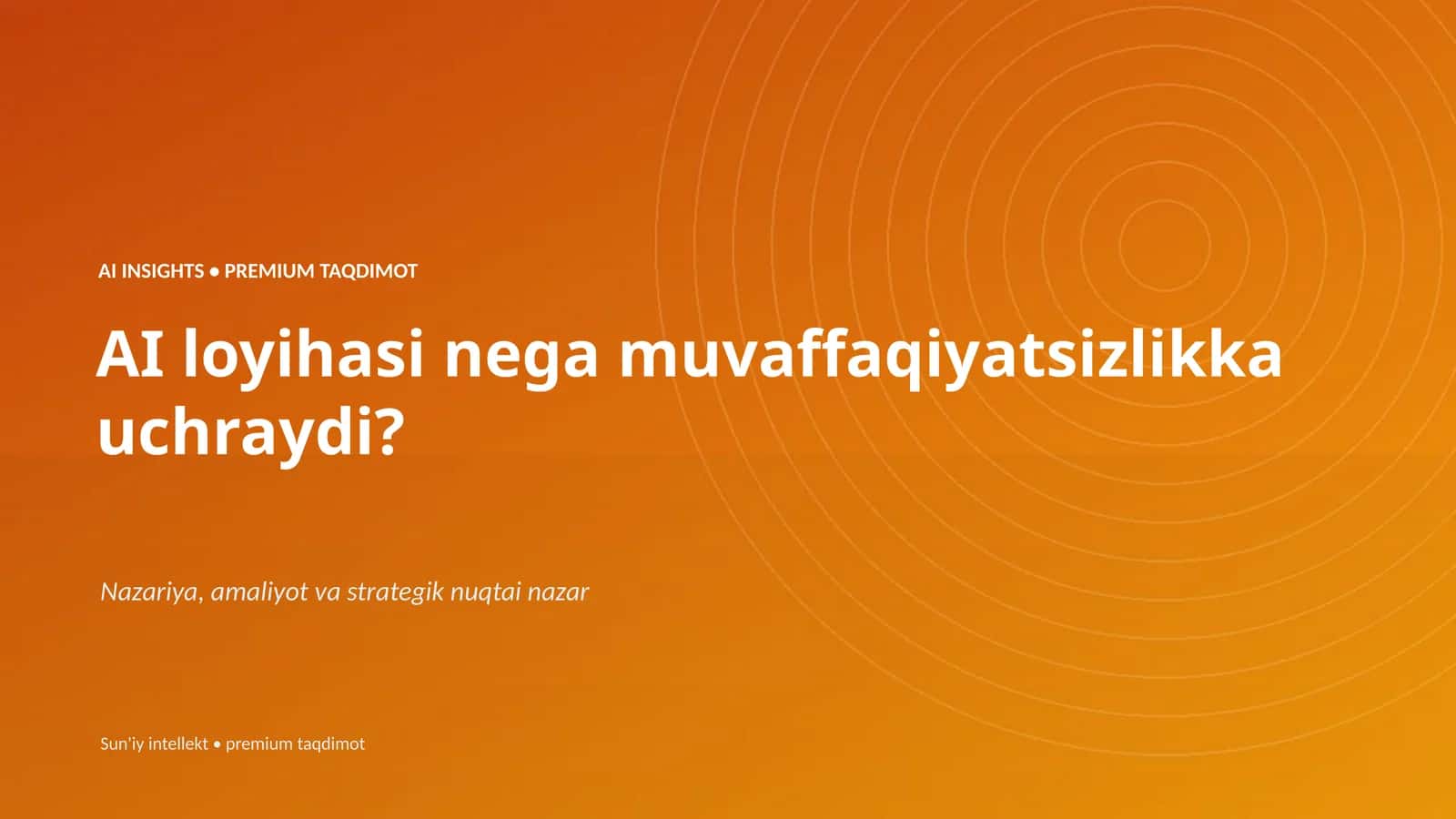 AI INSIGHTS • PREMIUM TAQDIMOT