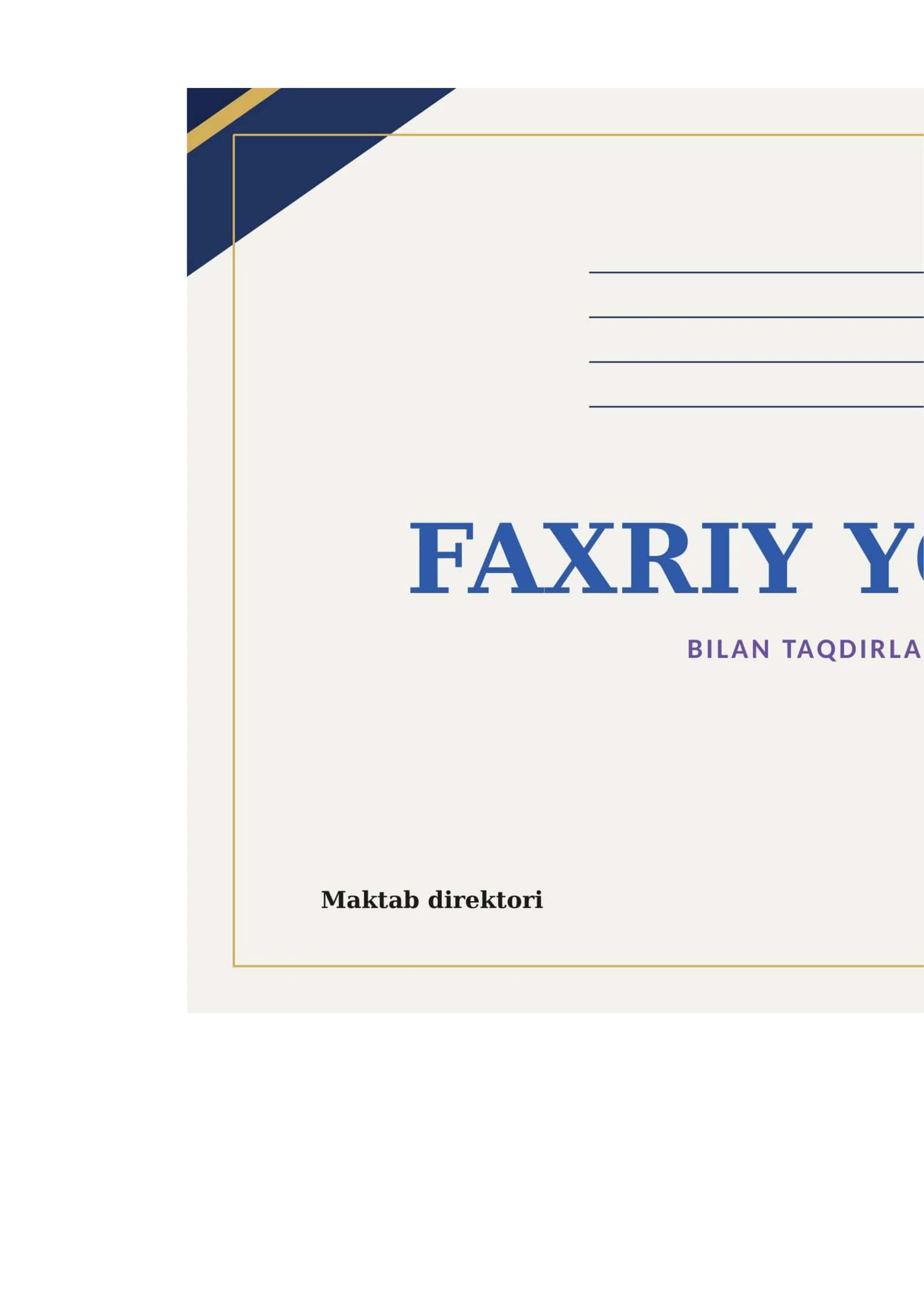 FAXRIY YORLIQ