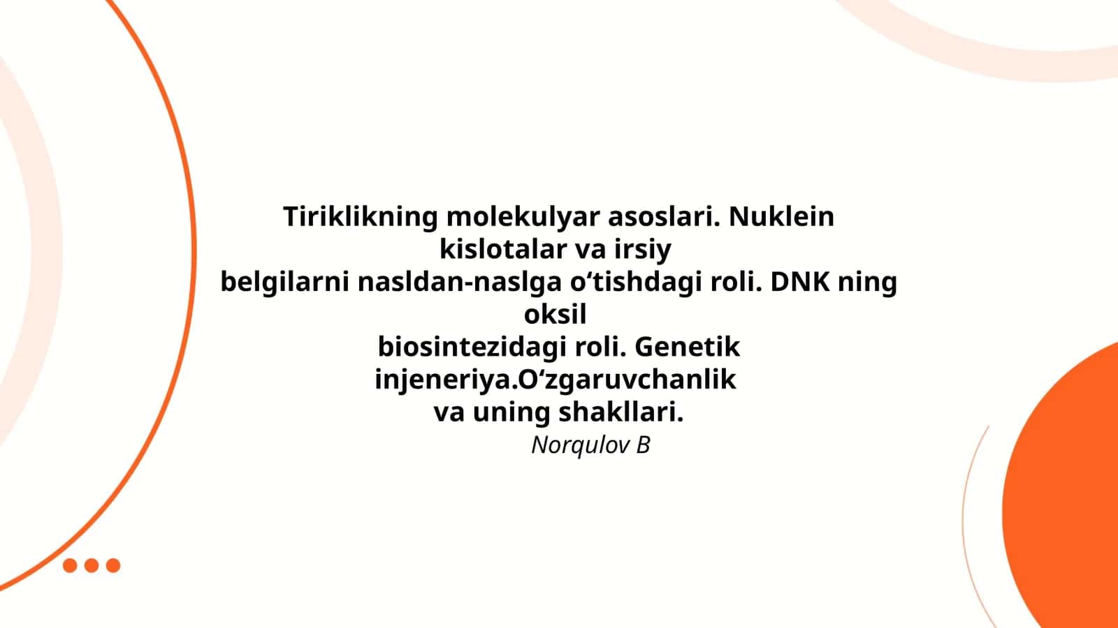 Tiriklikning molekulyar asoslari