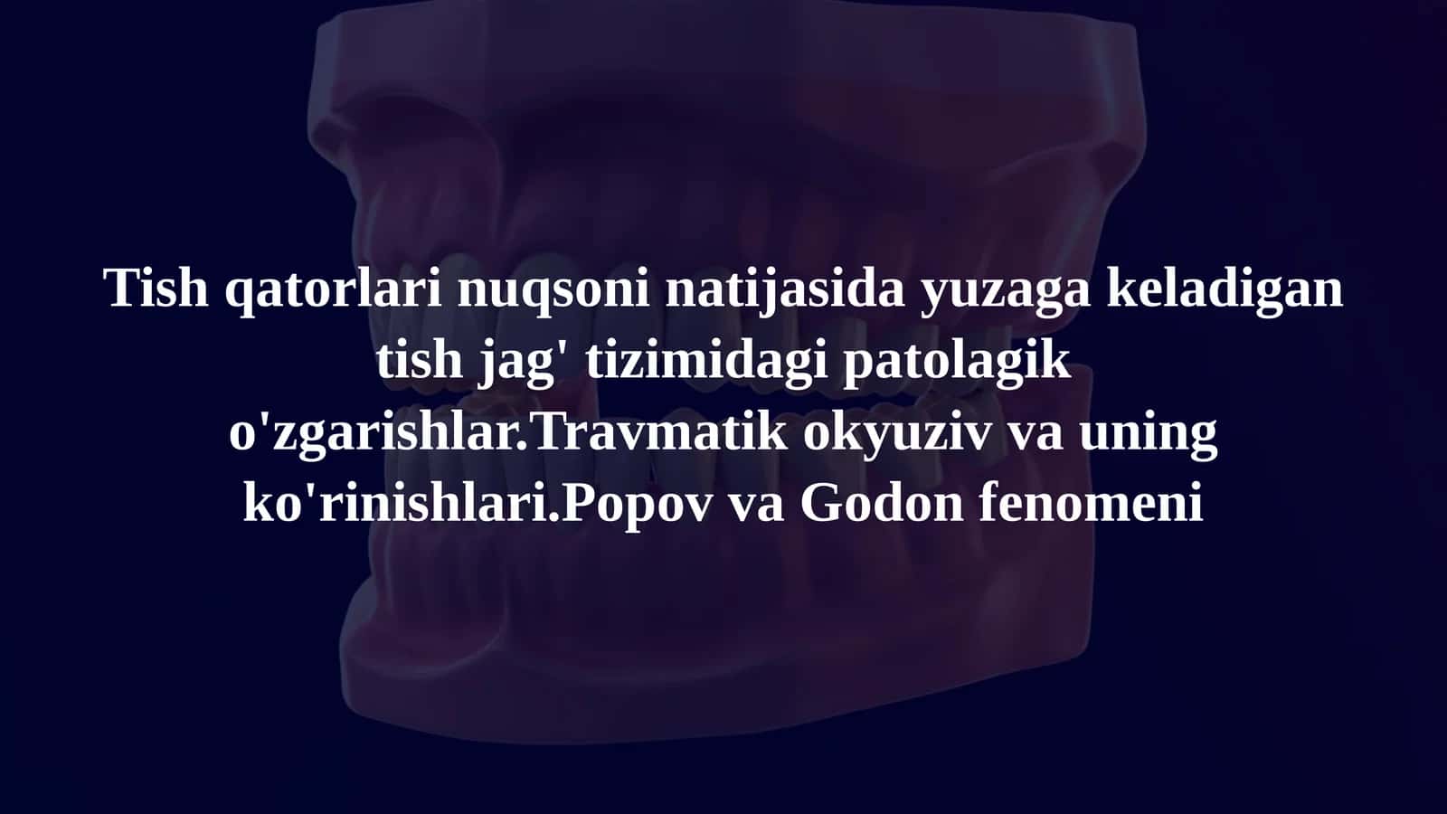Tish Tuzilmasi va Moslashuv Mexanizmlari