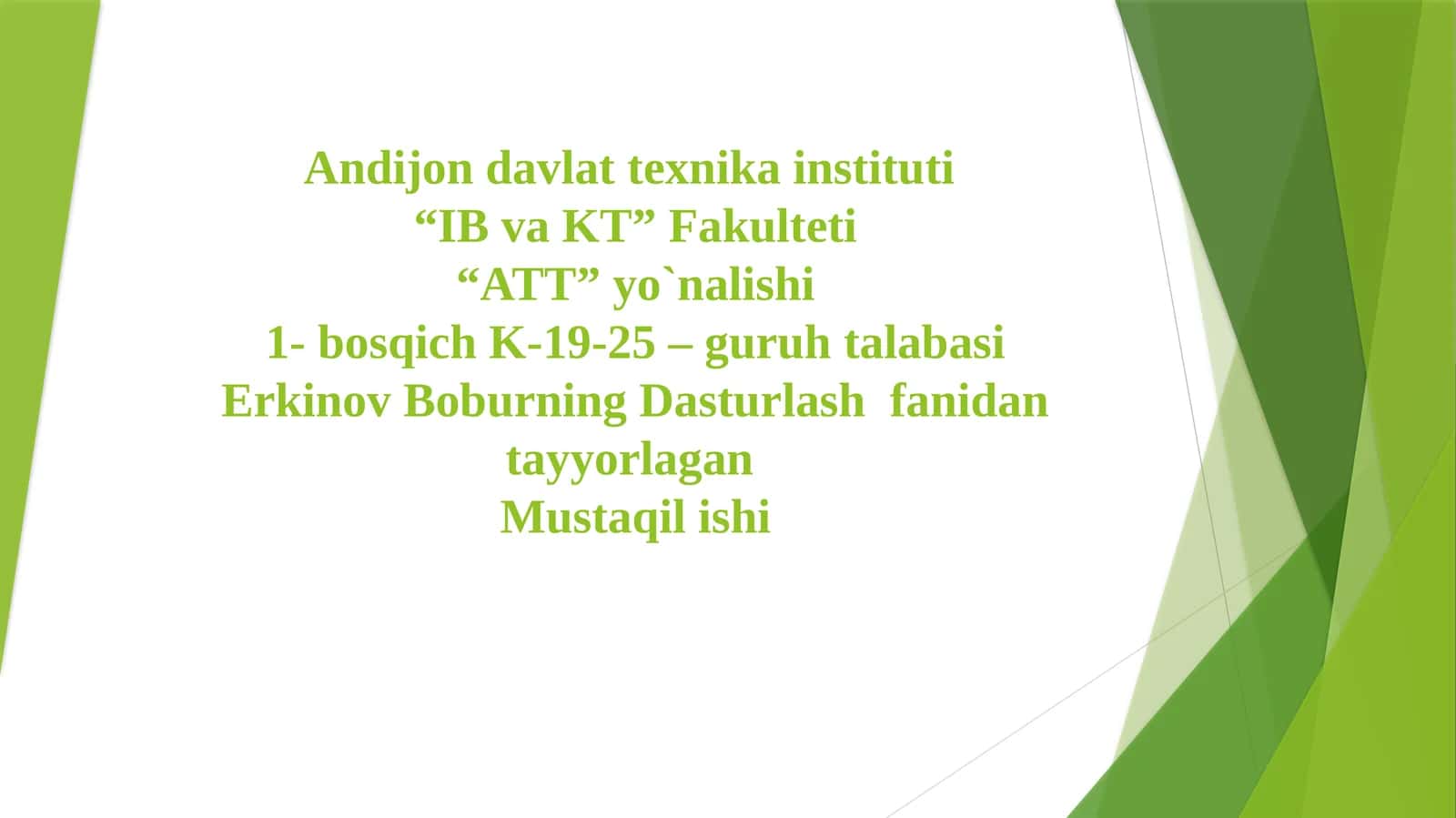 O‘QUVCHILAR UCHUN TEST TIZIMI YARATISH (SAVOLLARNI FAYLDAN O‘QISH BILAN)