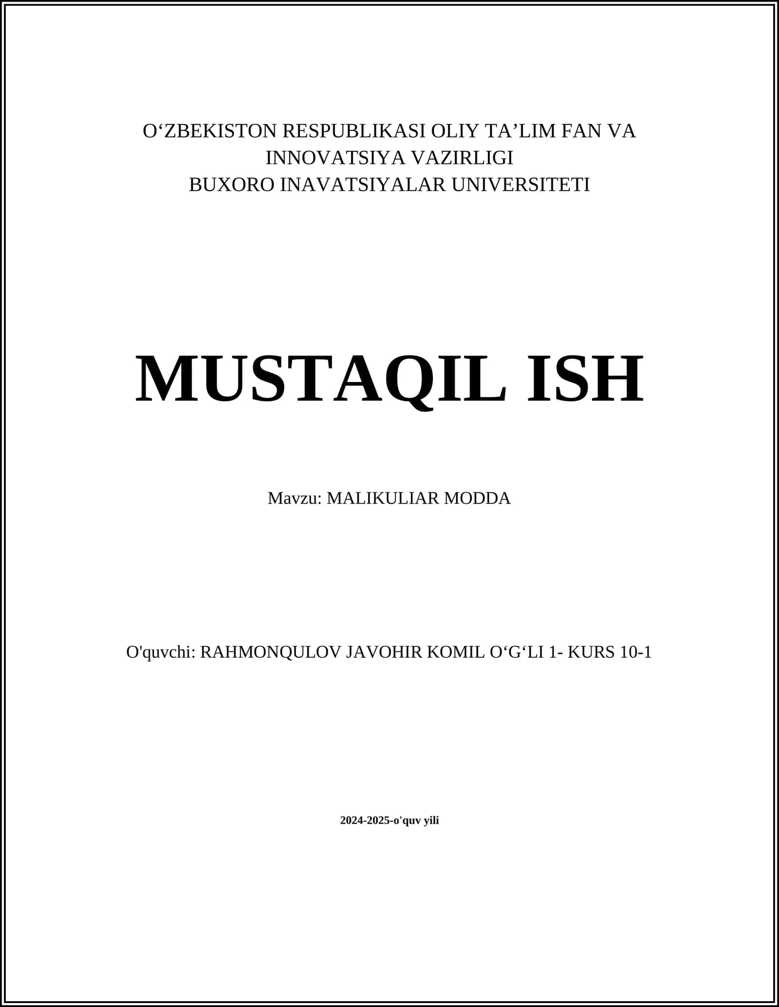 MALIKULIAR MODDA