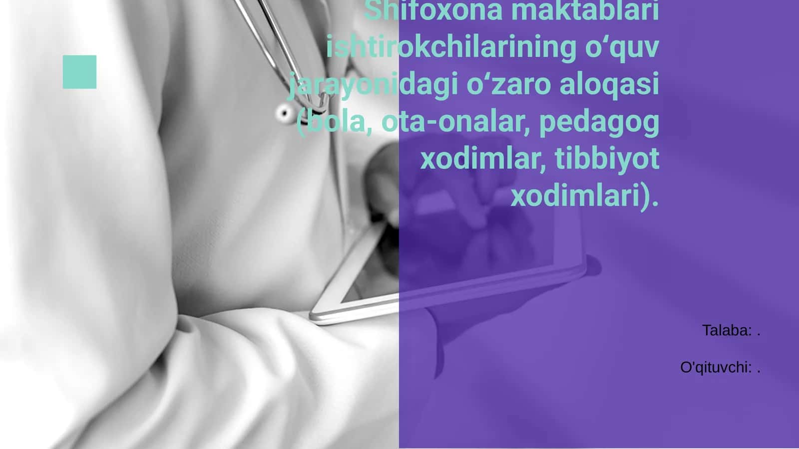 Shifoxona maktablari: maqsad va vazifalar