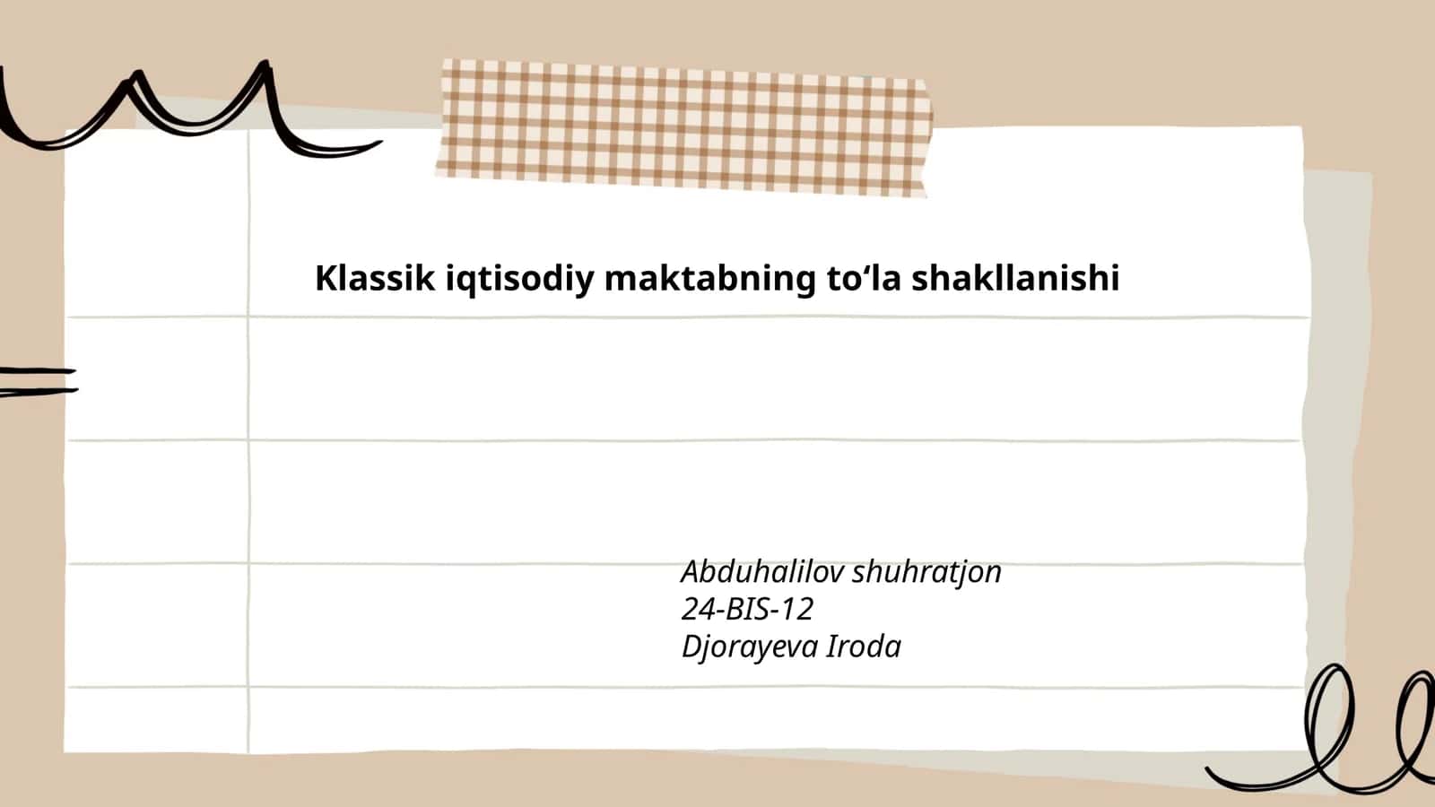 Klassik iqtisodiy maktabning to‘la shakllanishi