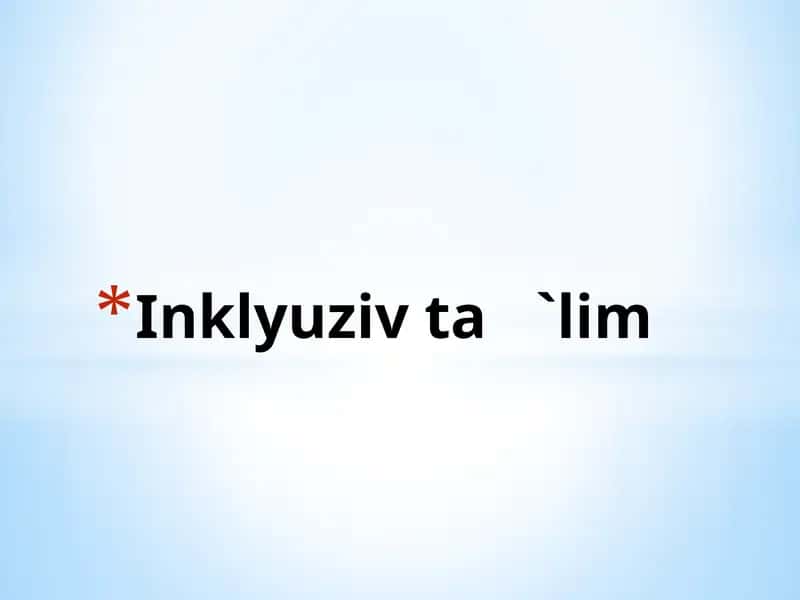 Inklyuziv ta 'lim