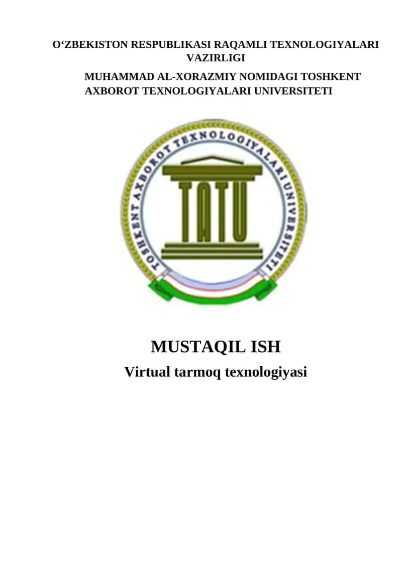 Virtual tarmoq texnologiyasi