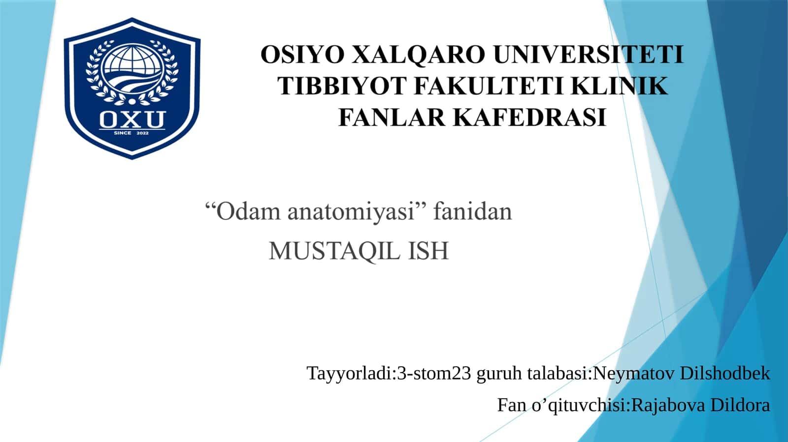 Gipotalamus o'zaklari va ularning klinik ahamiyati .