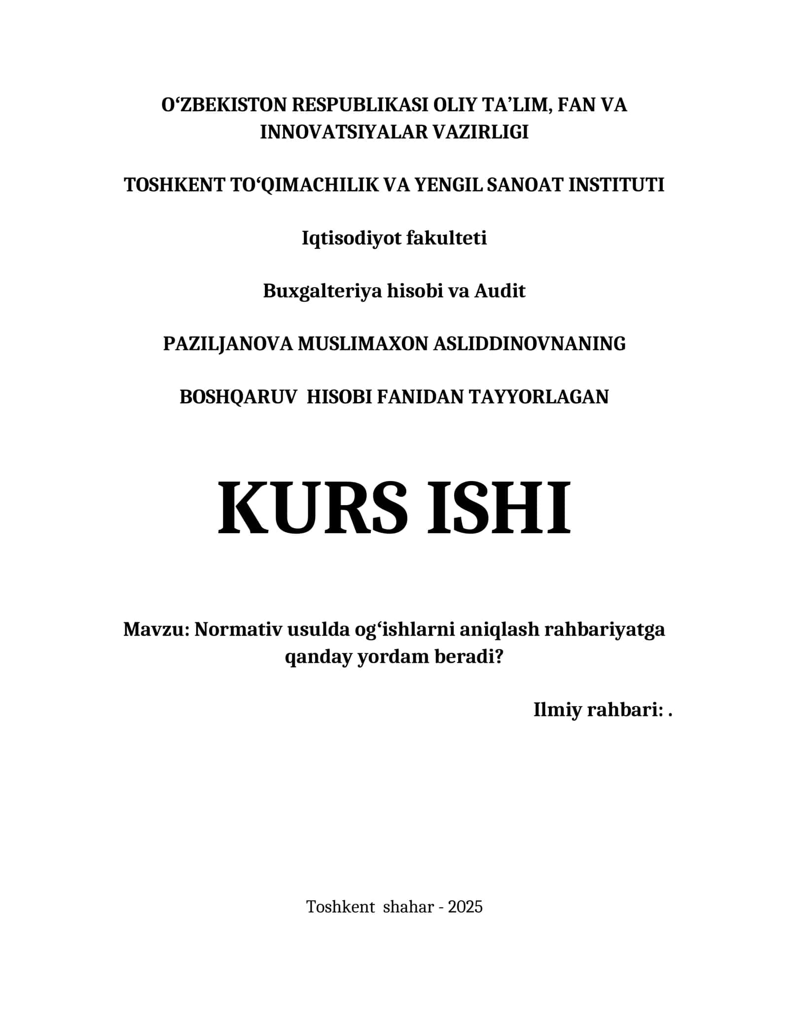 Normativ usulda ogʻishlarni aniqlash rahbariyatga qanday yordam beradi?