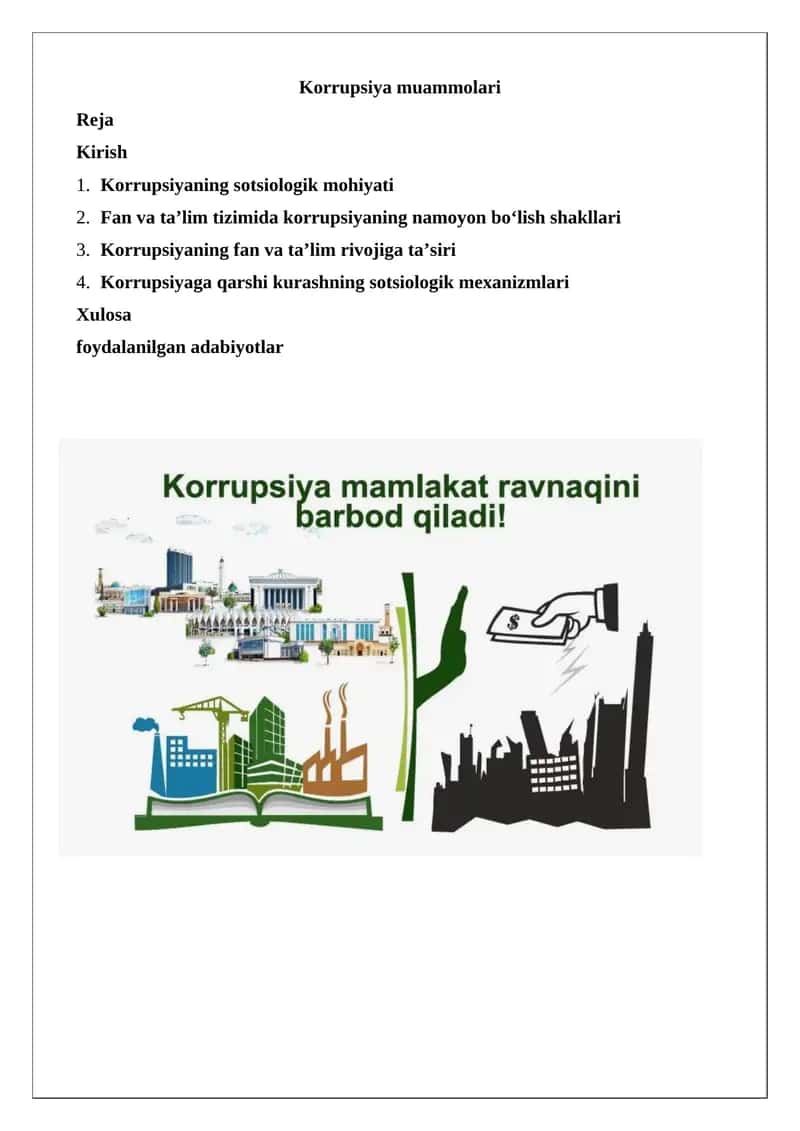 Korrupsiya muammolari