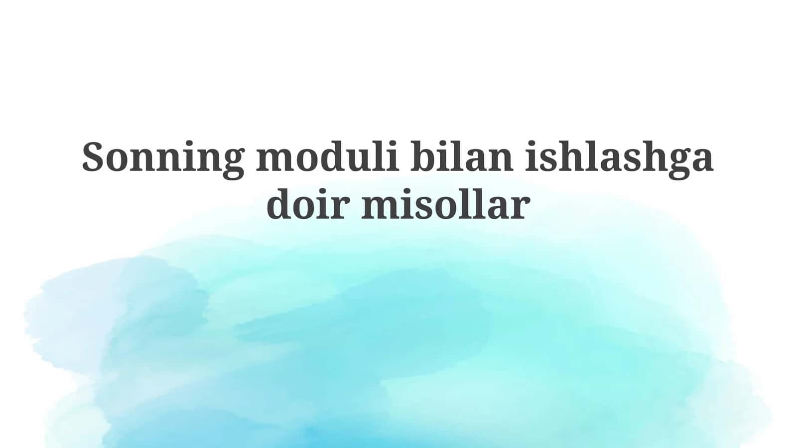 Sonning modulibilanishlashgadoirmisollar