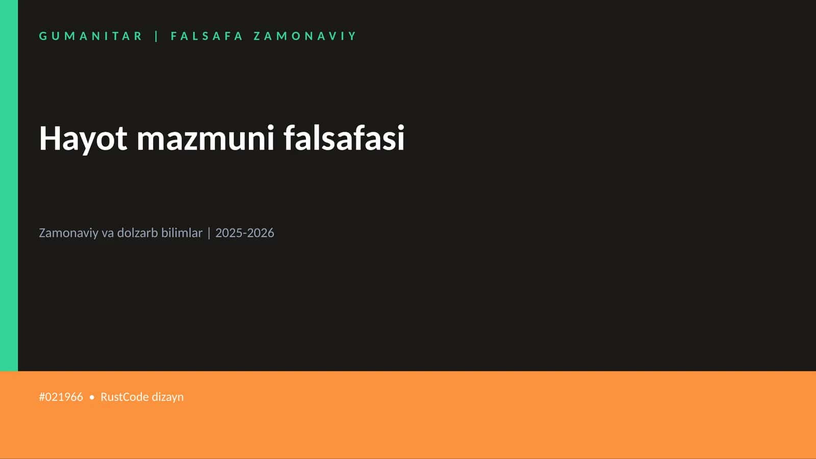 Hayot mazmuni falsafasi
