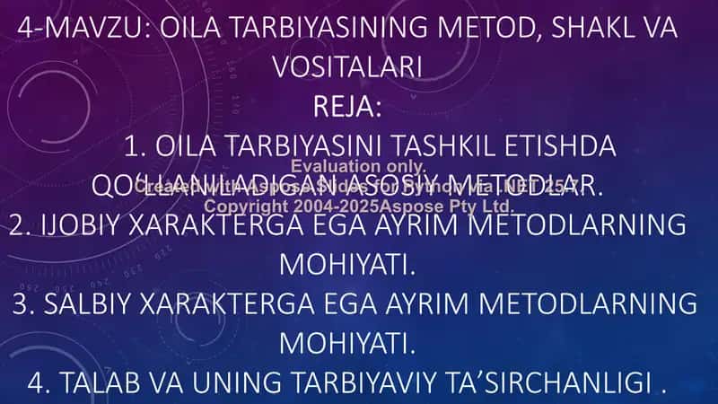 Oila Tarbiyasi Metodlari
