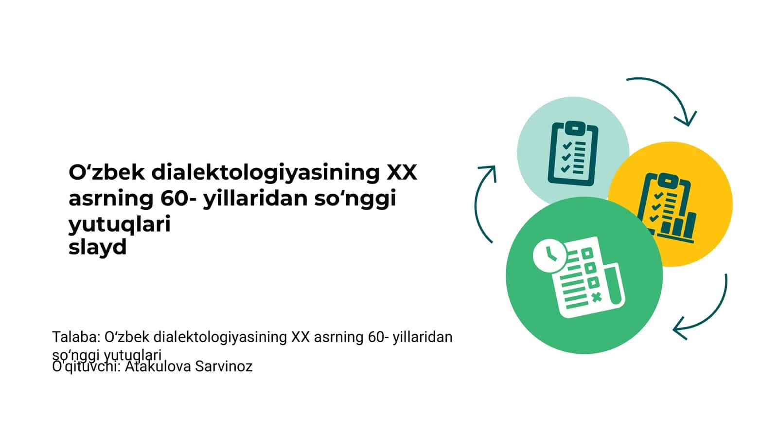 O‘zbеk dialеktologiyasining XX asrning 60- yillaridan so‘nggi yutuqlari