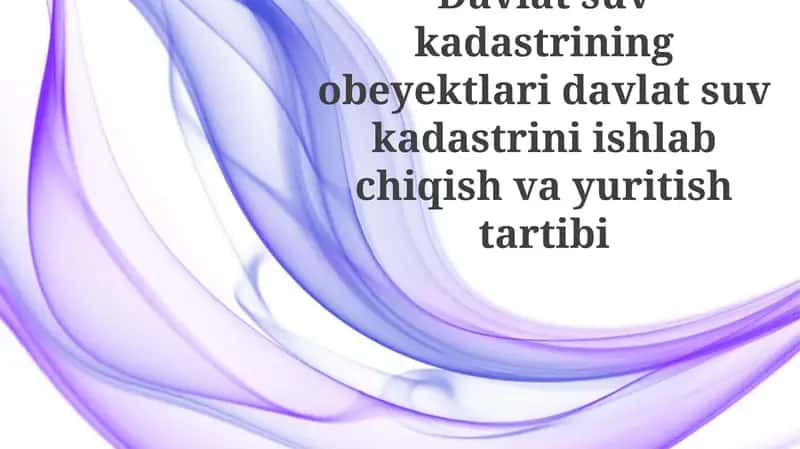 Davlat suv kadastrining ob'ektlari