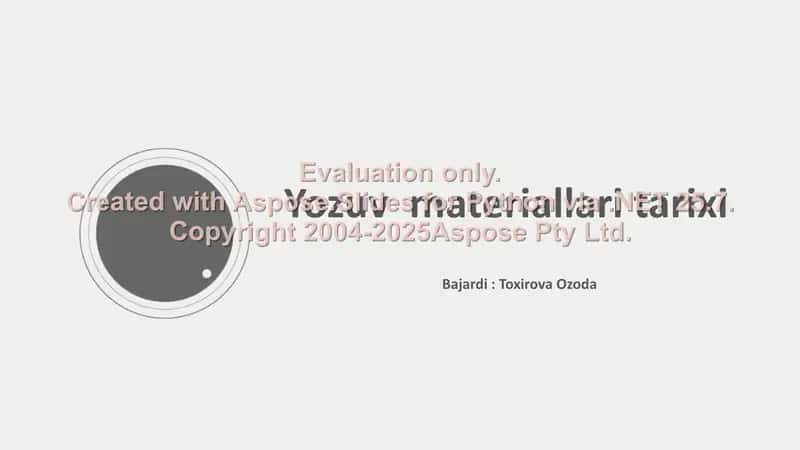 Yozuv materiallari tarixi