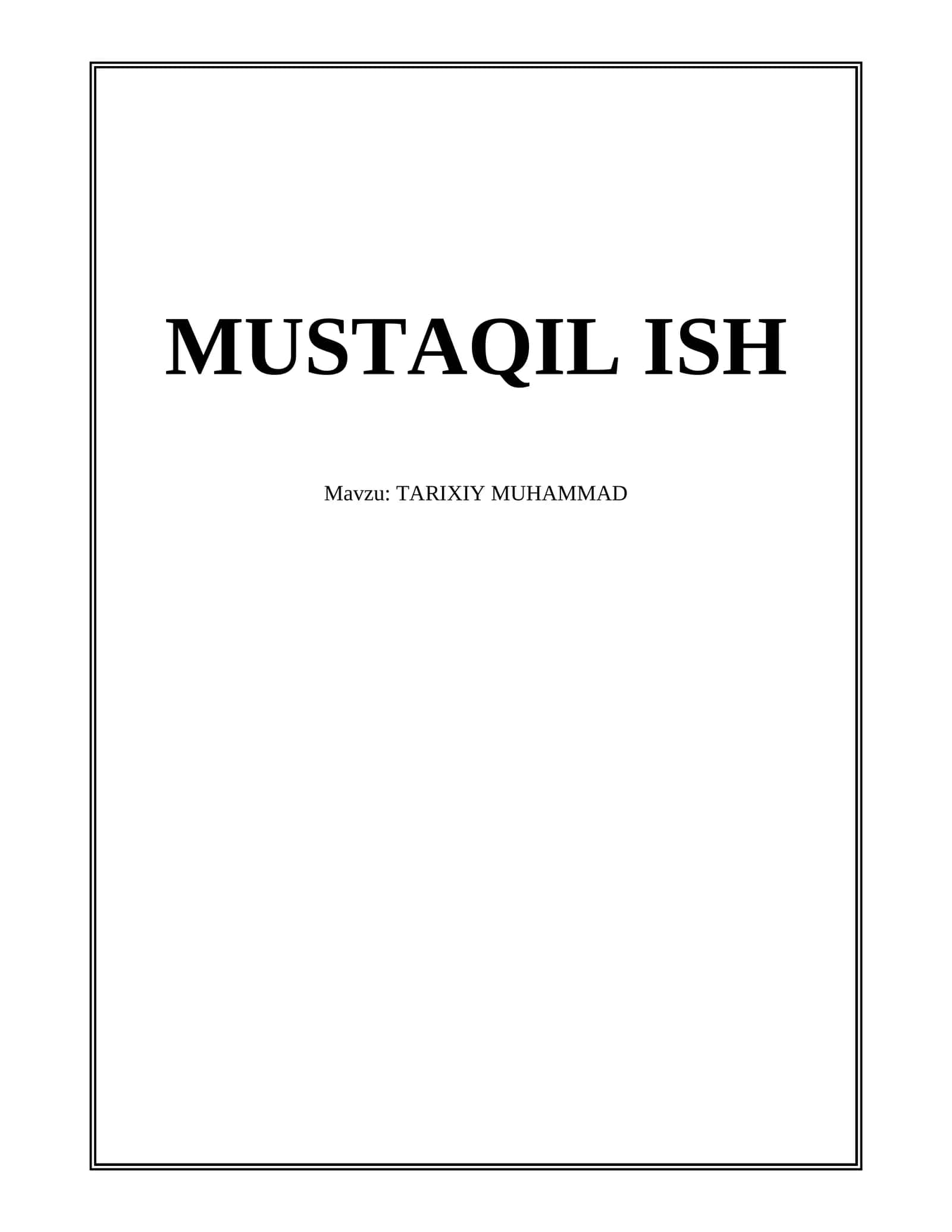 TARIXIY MUHAMMAD