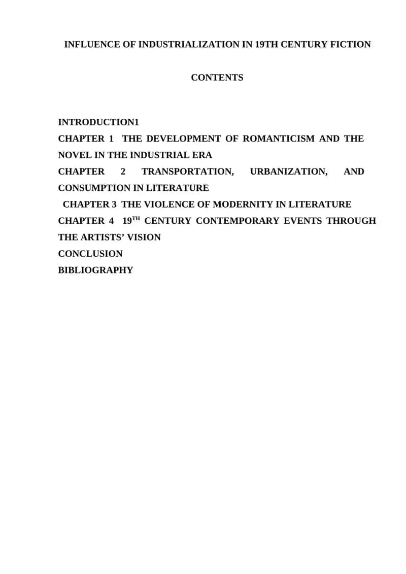 Influence of Industrialization in 19th Century Fiction