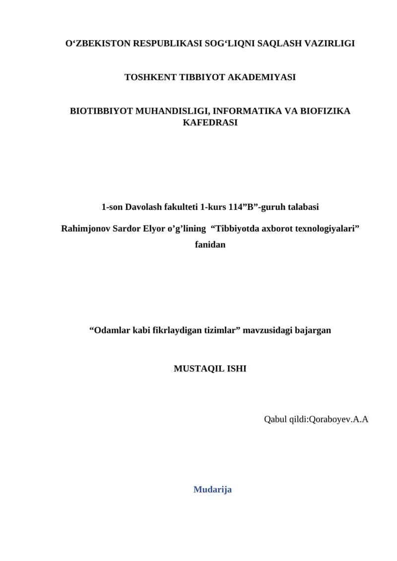 Odamlar kabi fikrlaydigan tizimlar
