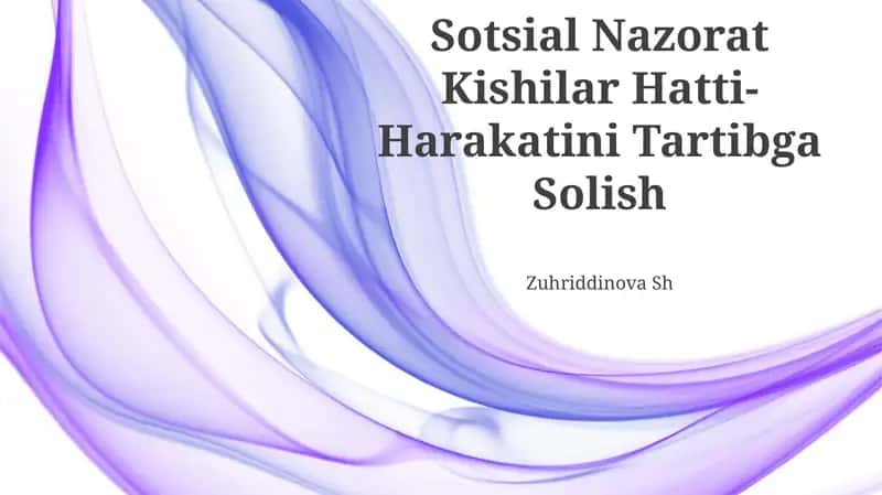 Sotsial Nazorat Kishilar Hatti-Harakatini Tartibga Solish