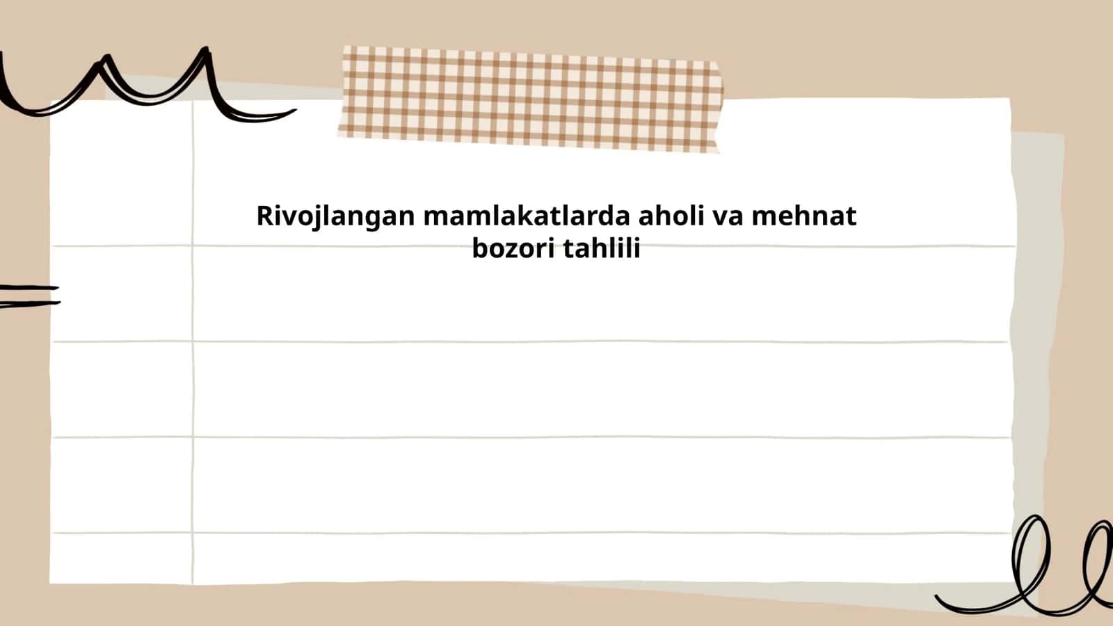 Rivojlangan mamlakatlarda aholi va mehnat bozori tahlili