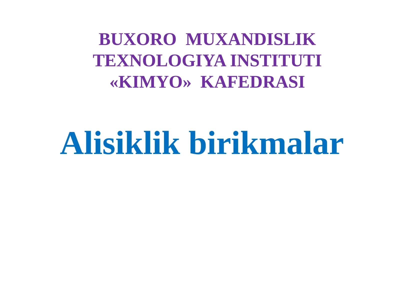 Alisiklikbirikmalar