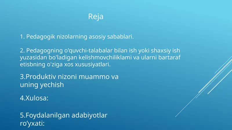 Pedagogik faoliyatdagi nizolar va ularning oldini olish usullari
