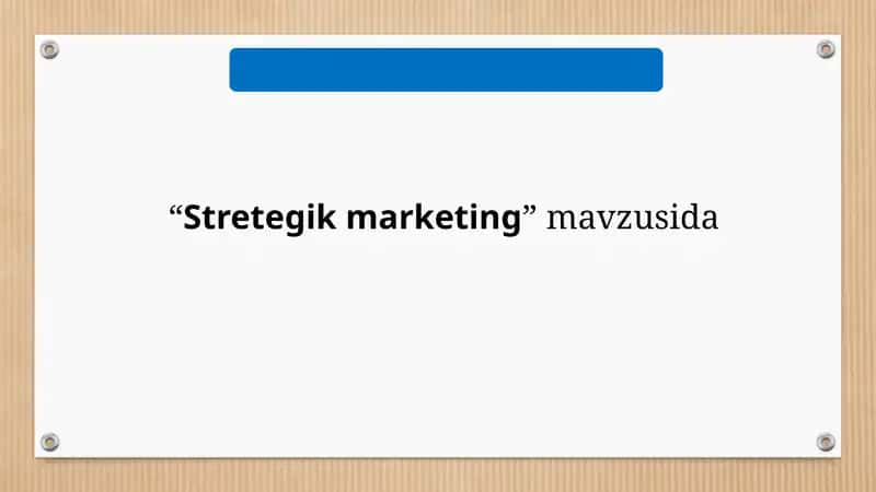 Strategik marketing