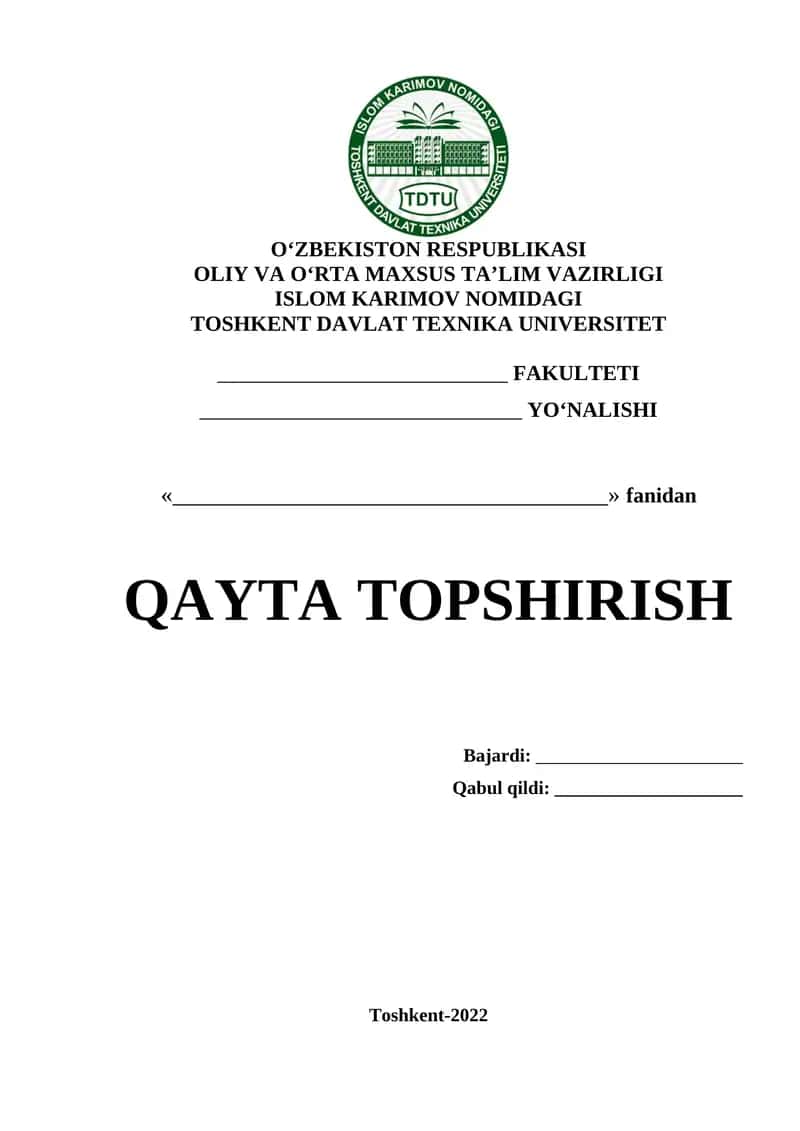 AVTOTRANSPORT VOSITASIDAN FOYDALANISHDA ULARNING TURINI TANLASH JARAYONINI O‘RGANISH