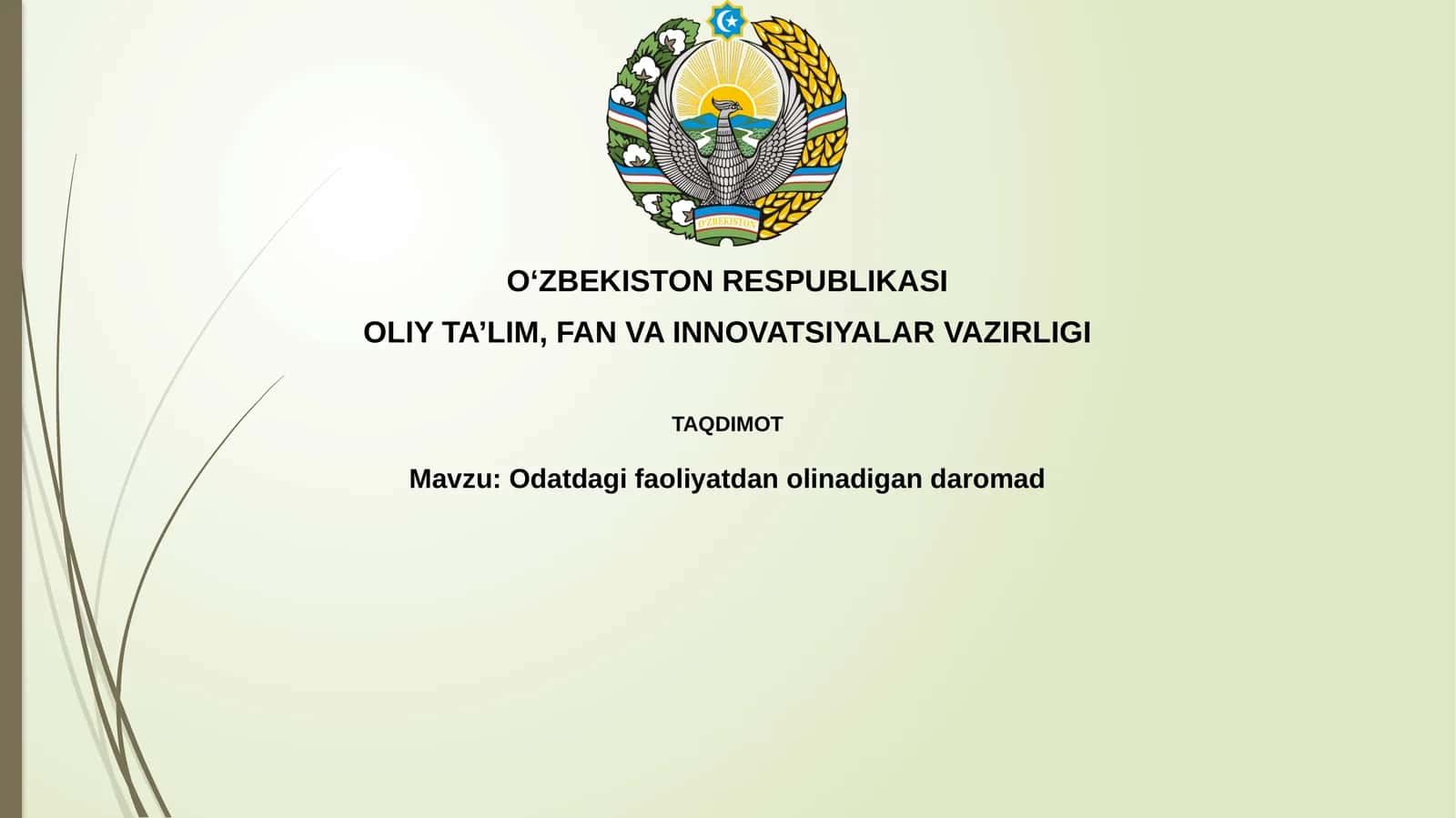 Oddiy faoliyatdan olinadigan daromad