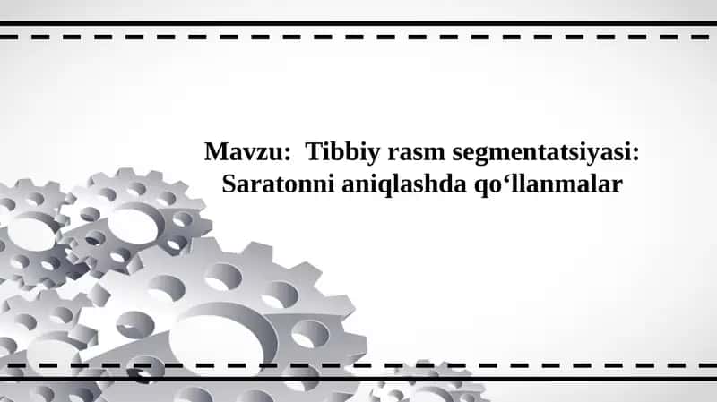 Tibbiy rasm segmentatsiyasi: Saratonni aniqlashda qo‘llanmalar