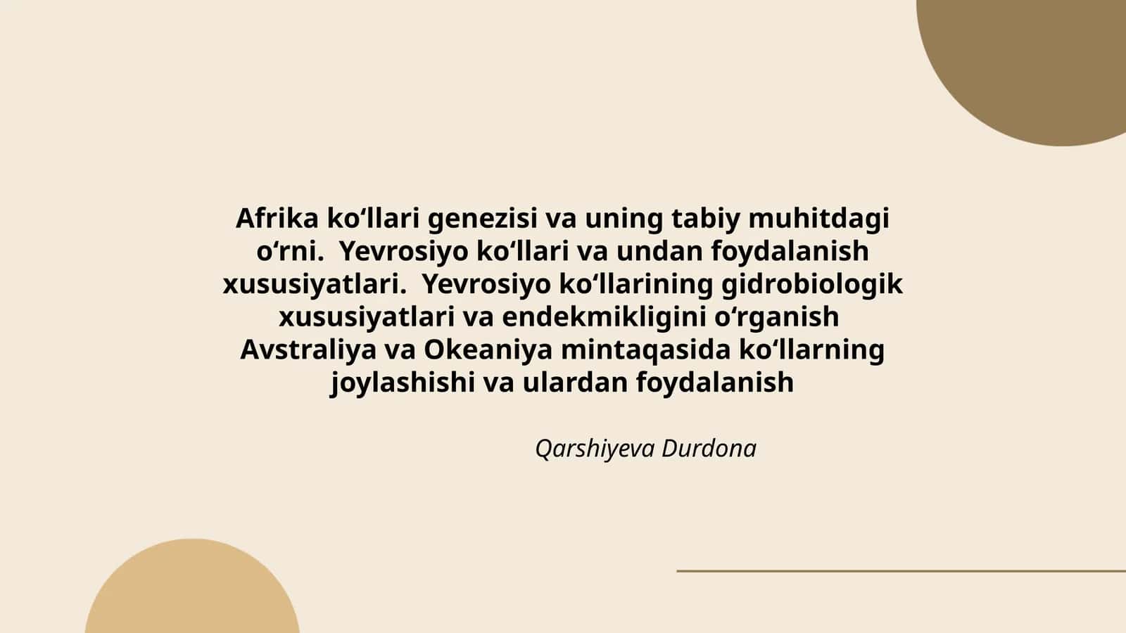 Afrika va Yevrosiyo ko‘llari