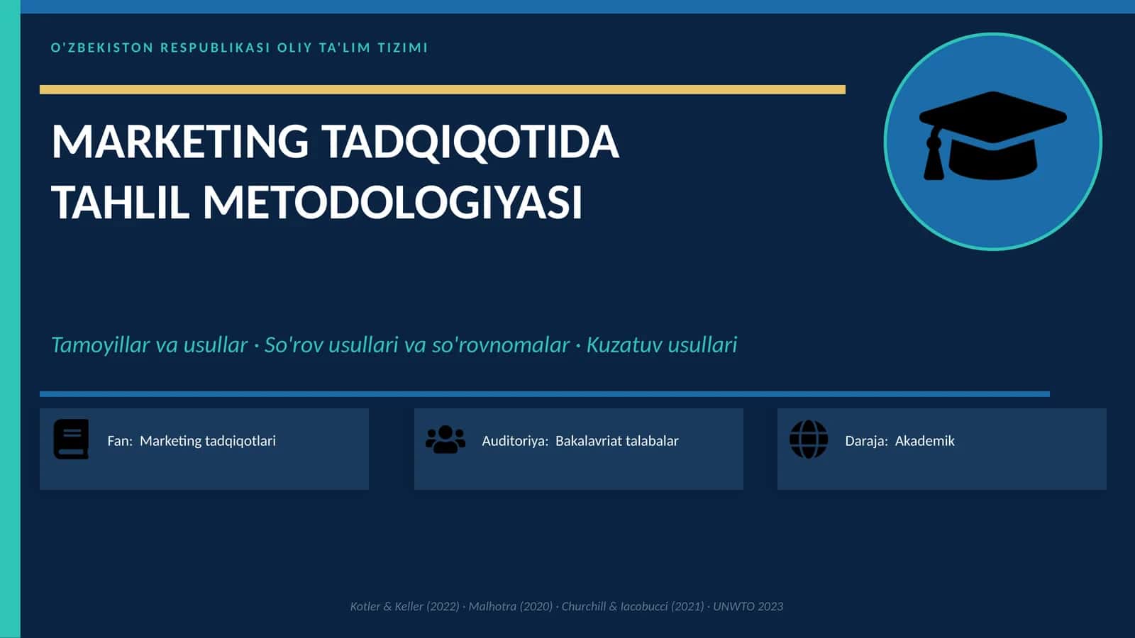 MARKETING TADQIQOTIDA TAHLIL METODOLOGIYASI
