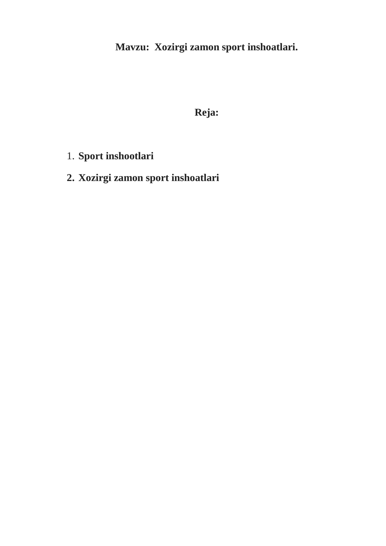 Xozirgi zamon sport inshoatlari