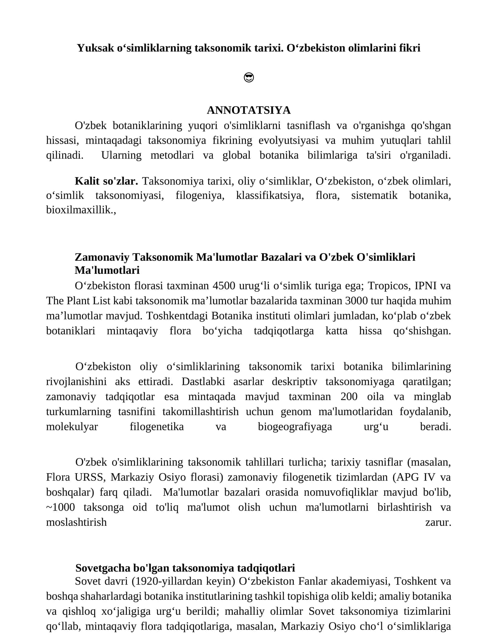 Yuksak oʻsimliklarning taksonomik tarixi